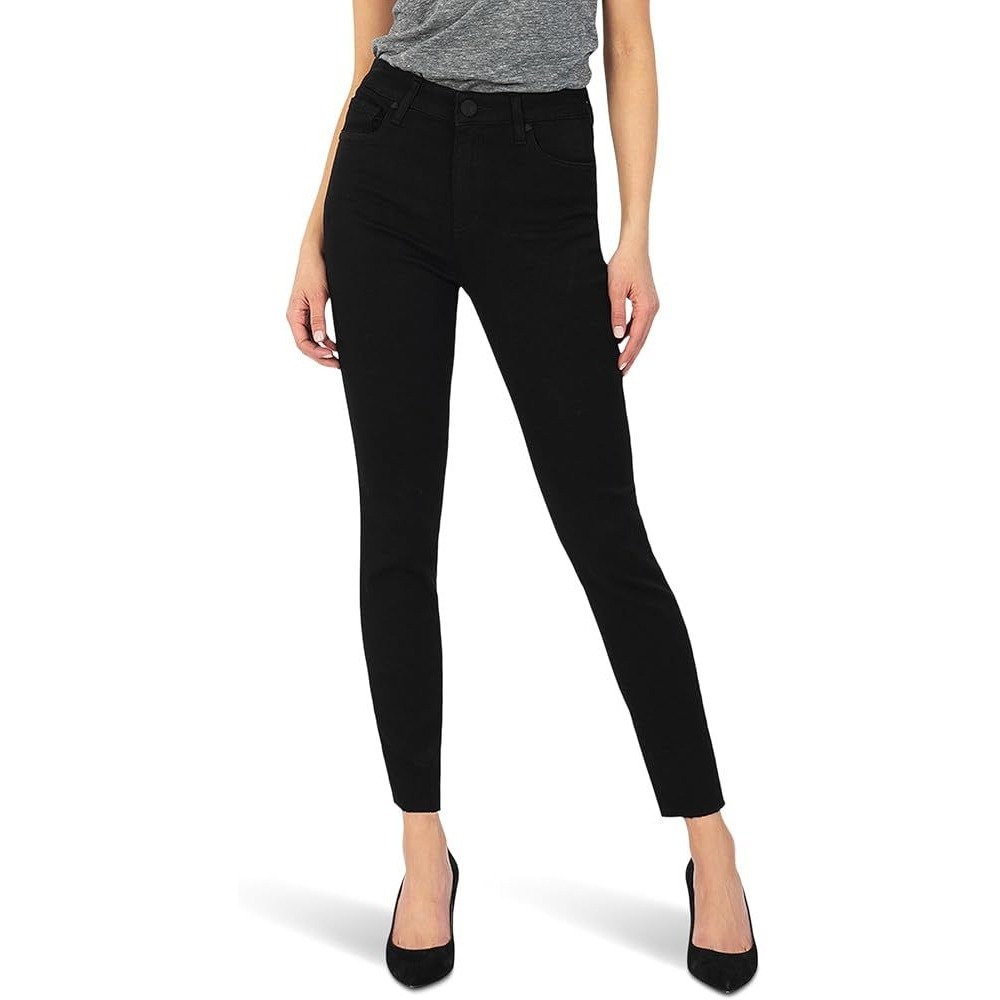 Kut from the Kloth Donna Ankle Skinny Pants Womens 6 Black Stretch Ponte